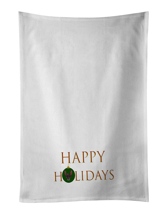 Peruvian Hairless Dog - Dog Face Happy Holidays Christmas Kitchen Towel Set of 2-0
