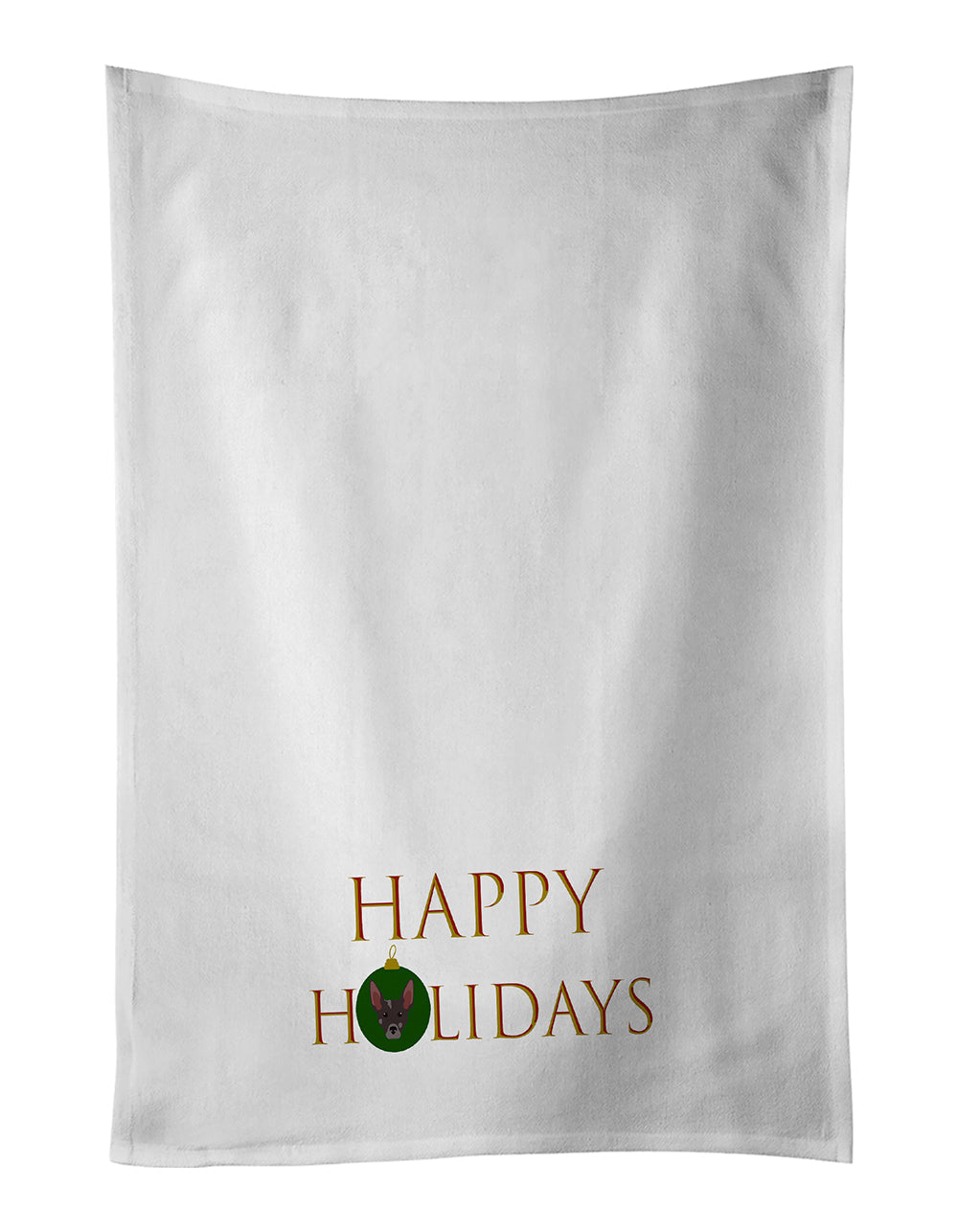 Peruvian Hairless Dog - Dog Face Happy Holidays Christmas Kitchen Towel Set of 2-0